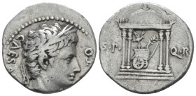 Octavian as Augustus, 27 BC – 14 AD Denarius Colonia Patricia? circa 18