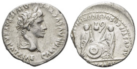 Octavian as Augustus, 27 BC – 14 AD Denarius Lugdunum 2 BC - 4 AD