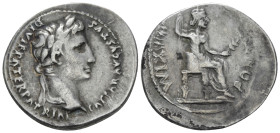 Octavian as Augustus, 27 BC – 14 AD Denarius Lugdunum circa 13-14 - From a private British collection.