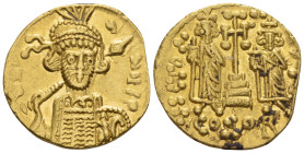 Constantine IV Pogonatus, 668 – 685, and associate rulers Heraclius and Tiberius Solidus Constantinople 674-681