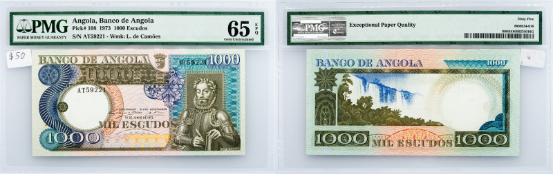 Angola, 1000 Escudos 1973, PMG - Gem Uncirculated 65 EPQ Angola, 1000 Escudos 19...
