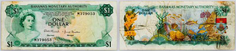 Bahamas, 1 Dollar 1968 Bahamas, 1 Dollar 1968, P# 27a, | VG

Grade: VG