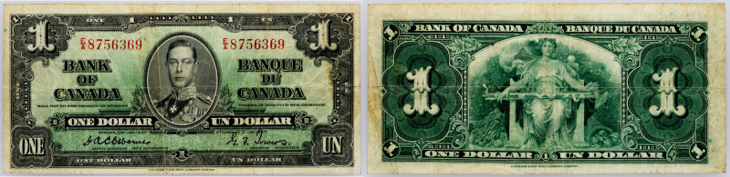 Canada, 1 Dollar 1937 Canada, 1 Dollar 1937, P# 58a, | VG

Grade: VG