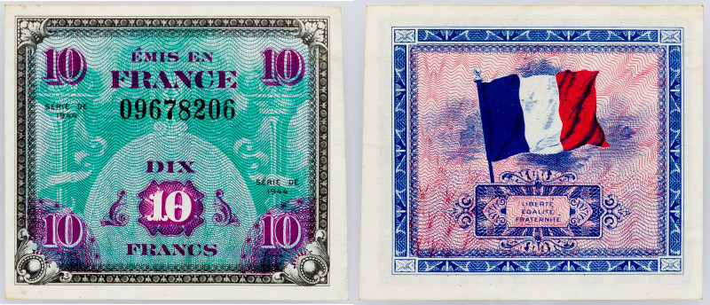 France, 10 Francs 1944 France, 10 Francs 1944, P# 116, Allied Military Currency ...