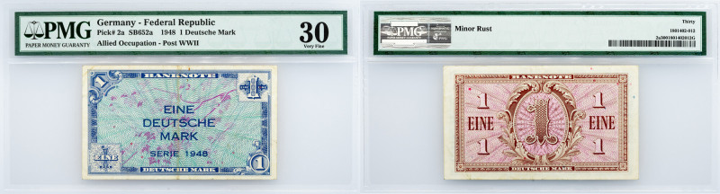 Germany, 1 Deutsche Mark 1948, PMG - Very Fine 30 Germany, 1 Deutsche Mark 1948,...