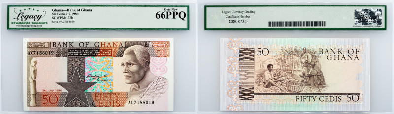 Ghana, 50 Cedis 29404, Legacy - Gem New 66PPQ Ghana, 50 Cedis 29404, P# 22b, Ban...