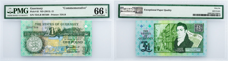 Guernsey, 1 Pound 2013, PMG - Gem Uncirculated 66 EPQ Guernsey, 1 Pound 2013, P#...