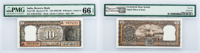 India, 10 Rupees 1985-1990, PMG - Gem Uncirculated 66 EPQ