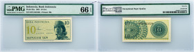 Indonesia, 10 Sen 1964, PMG - Gem Uncirculated 66 EPQ