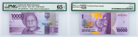 Indonesia, 10,000 Rupiah 2016-2017, PMG - Gem Uncirculated 65 EPQ