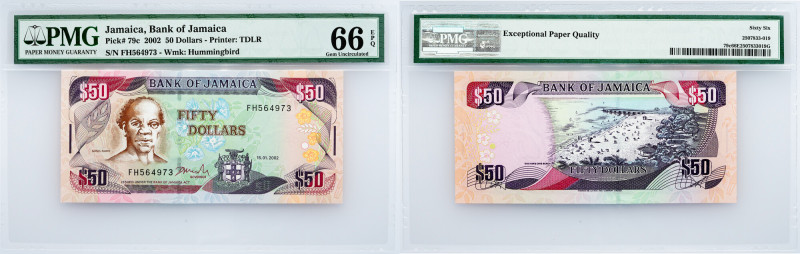 Jamaica, 50 Dollars 2002, PMG - Gem Uncirculated 66 EPQ Jamaica, 50 Dollars 2002...