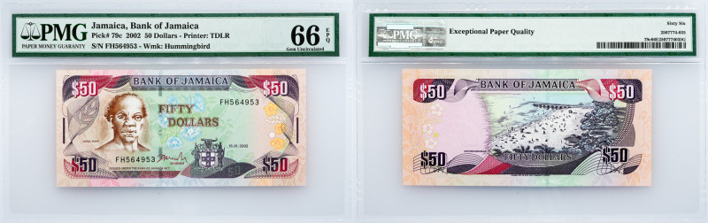 Jamaica, 50 Dollars 2002, PMG - Gem Uncirculated 66 EPQ Jamaica, 50 Dollars 2002...