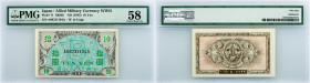Japan, 10 Yen 1945, PMG - Choice About Unc 58