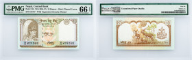Nepal, 10 Rupees 1985-1987, PMG - Gem Uncirculated 66 EPQ