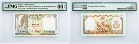Nepal, 10 Rupees 1985-1987, PMG - Gem Uncirculated 66 EPQ