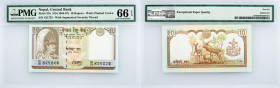 Nepal, 10 Rupees 1985-1987, PMG - Gem Uncirculated 66 EPQ