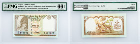 Nepal, 10 Rupees 1985-1987, PMG - Gem Uncirculated 66 EPQ