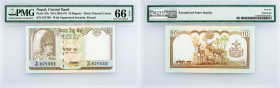Nepal, 10 Rupees 1985-1987, PMG - Gem Uncirculated 66 EPQ