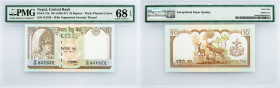 Nepal, 10 Rupees 1985-1987, PMG - Superb Gem Unc 68 EPQ