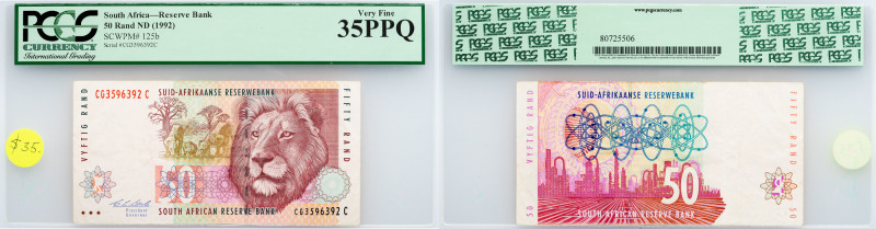 South Africa, 50 Rand 1992, PCGS - Very Fine 35PPQ South Africa, 50 Rand 1992, P...