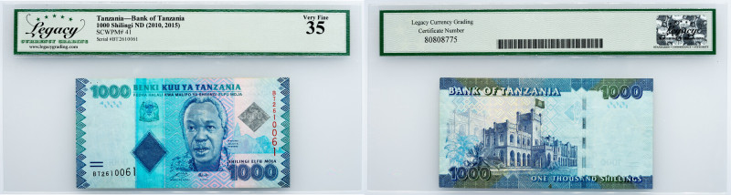 Tanzania, 1000 Shilingi 2010, 2015, Legacy - Very Fine 35 Tanzania, 1000 Shiling...