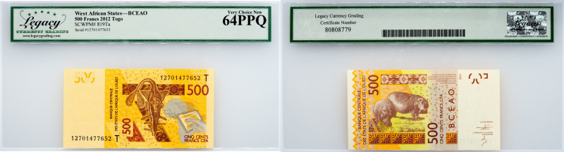West African States, 500 Francs 2012, Legacy - Very Choice New 64PPQ West Africa...