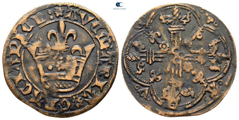 Germany. AD 1500-1600.
Rechenpfennig Æ

25 mm, 1,89 g



good very fine