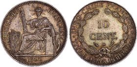 French Indochina 10 Centimes 1900 A
KM# 9, N# 11280; Silver; Paris Mint; AUNC, Toning