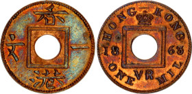 Hong Kong 1 Mil 1863 PCGS UNC
KM# 1, N# 15288; Bronze; PCGS UNC Det. cleaned