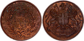 British India 1/12 Anna 1835
KM# 445, PR# 163, N# 16616; Copper 17.5 mm.; East India Company; Calcutta Mint; UNC luster