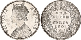 British India 1 Rupee 1901
KM# 492, N# 3719; Silver; Victoria; UNC