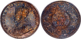British India 1 Rupee 1918
KM# 524, N# 4851; Silver; George V; UNC with patina