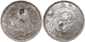 Japan 1 Yen 1897 (30) With Chopmarks
Y# 28a.2, JNDA# 01-10C, N# 135906; Silver; Meiji; Small type - countermarked left; Osaka Mint; XF-AUNC