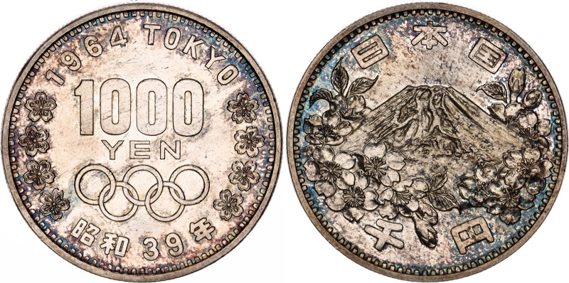 Japan 1000 Yen 1964 (39)
Y# 80, JNDA# 03-1, N# 14007; Silver; Shōwa; 1964 Summe...