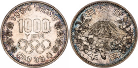 Japan 1000 Yen 1964 (39)
Y# 80, JNDA# 03-1, N# 14007; Silver; Shōwa; 1964 Summer Olympics, Tokyo; UNC with nice toning