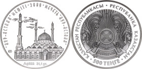Kazakhstan 500 Tenge 2009
KM# 139, N# 16755; Silver., Proof; Nur - Astana Mosque
