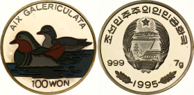 Korea 100 Won 1995
KM# 104, N# 44572; Silver., Proof; Mandarin Ducks