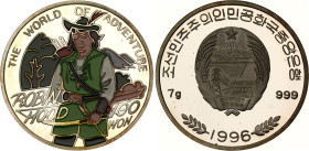 Korea 100 Won 1996
KM# 519, N# 84035; Silver., Proof; World of Adventure (Robin Hood)