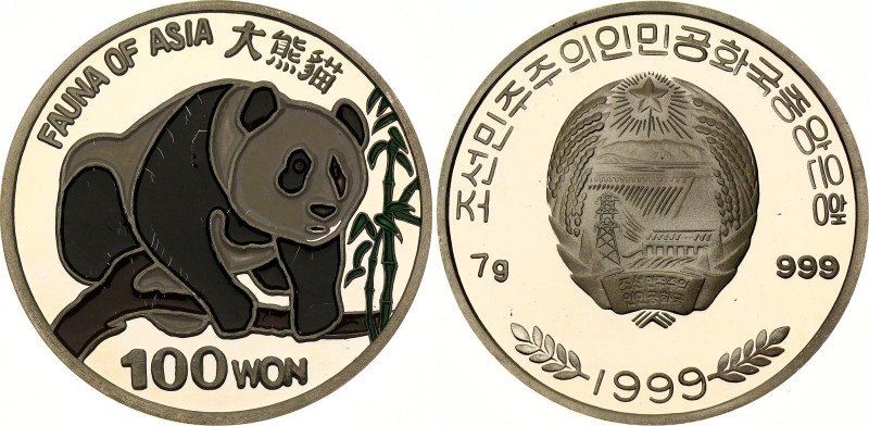 Korea 100 Won 1999
KM# 631, N# 196563; Silver., Proof; Panda