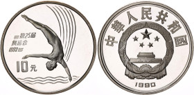 China Republic 10 Yuan 1992
KM# 301, Y# 366, N# 59254; Silver., Proof; 1992 Summer Olympics, Barcelona - Diving; Mintage 30000