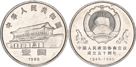 China Republic 1 Yuan 1999
KM# 1211, N# 33769; Nickel Plated Steel; 50th Anniversary - People's Political Consultative Conference; UNC