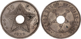 Belgian Congo 10 Centimes 1922
KM# 18, N# 3167; Copper-nickel; Albert I; Brussels Mint; UNC