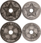 Belgian Congo 10 & 20 Centimes 1911 - 1921
KM# 18, 19; Copper-nickel; Albert I; VF-XF