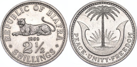 Biafra 2-1/2 Shillings 1969
KM# 4, N# 15724; Aluminium; UNC