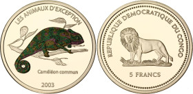 Congo 5 Francs 2003
KM# 198, N# 315010; Copper-nickel., Prooflike; Cameleon; UNC