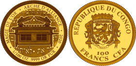 Congo 100 Francs CFA 2020
Gold (.999) 0.31 g.; Magie de l'Or. Arche d'Alliance.; UNC