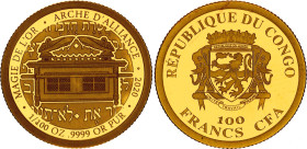 Congo 100 Francs CFA 2020
Gold (.999) 0.31 g.; Magie de l'Or. Arche d'Alliance.; UNC