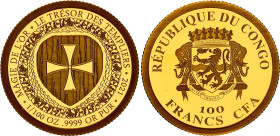 Congo 100 Francs CFA 2021
Gold (.999) 0.31 g.; Magie de l'Or. Tresor des Templiers.; UNC