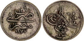 Egypt 1 Qirsh 1872 AH 1277//12
KM# 250, N# 29046; Billon; Abdulaziz; XF