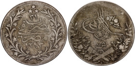 Egypt 10 Qirsh 1905 AH 1293//31 H
KM# 295, N# 22064; Silver; Abdul Hamid II; VG